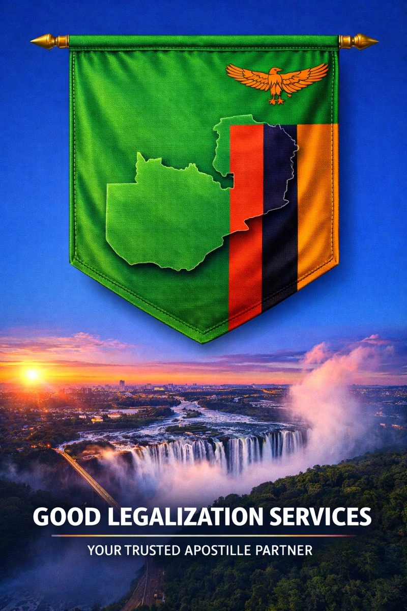 Zambia Apostille Services in India showing notary, state verification and apostille stamp on official document