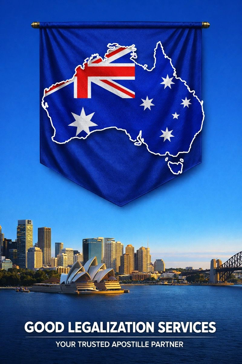 MEA Apostille for Australia service banner with document legalization theme
