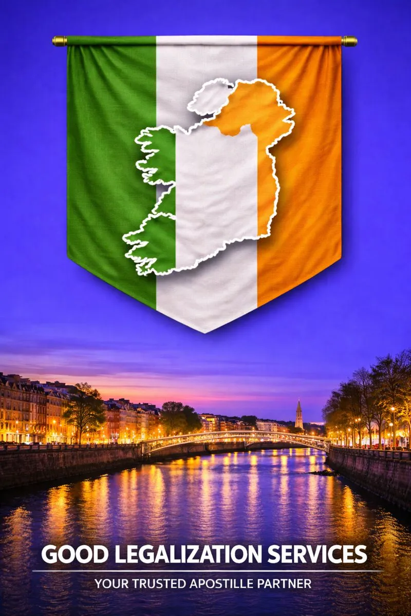 MEA Apostille for Ireland banner representing official document legalization and authentication process