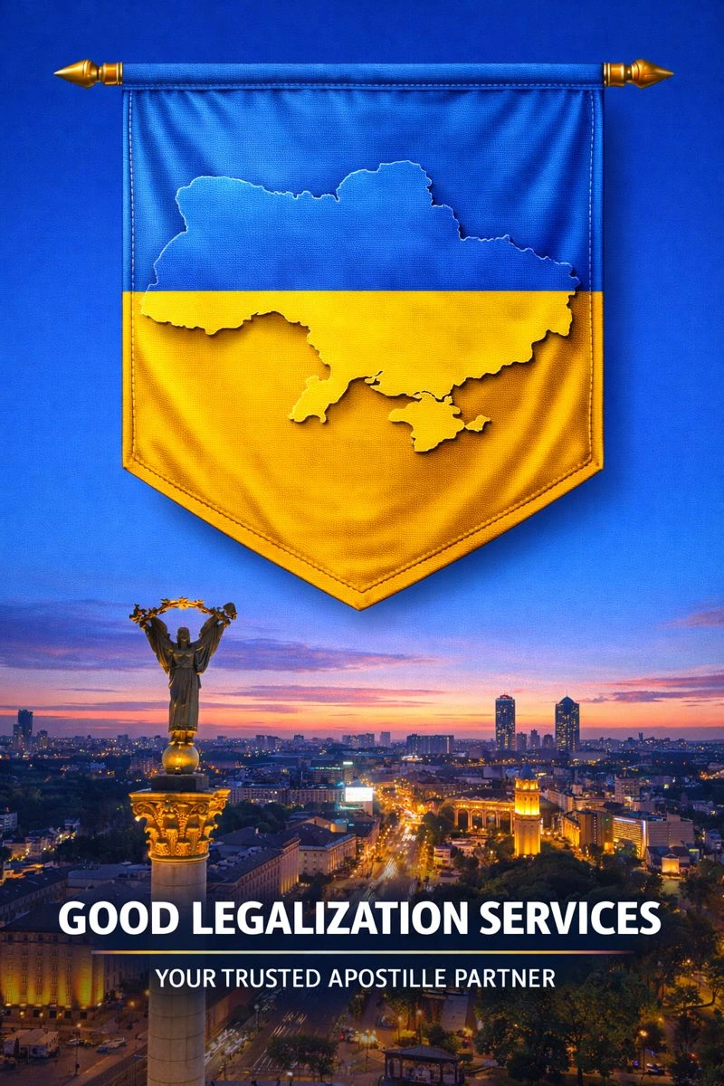 Official document processed under MEA Apostille for Ukraine for international legalization and authentication