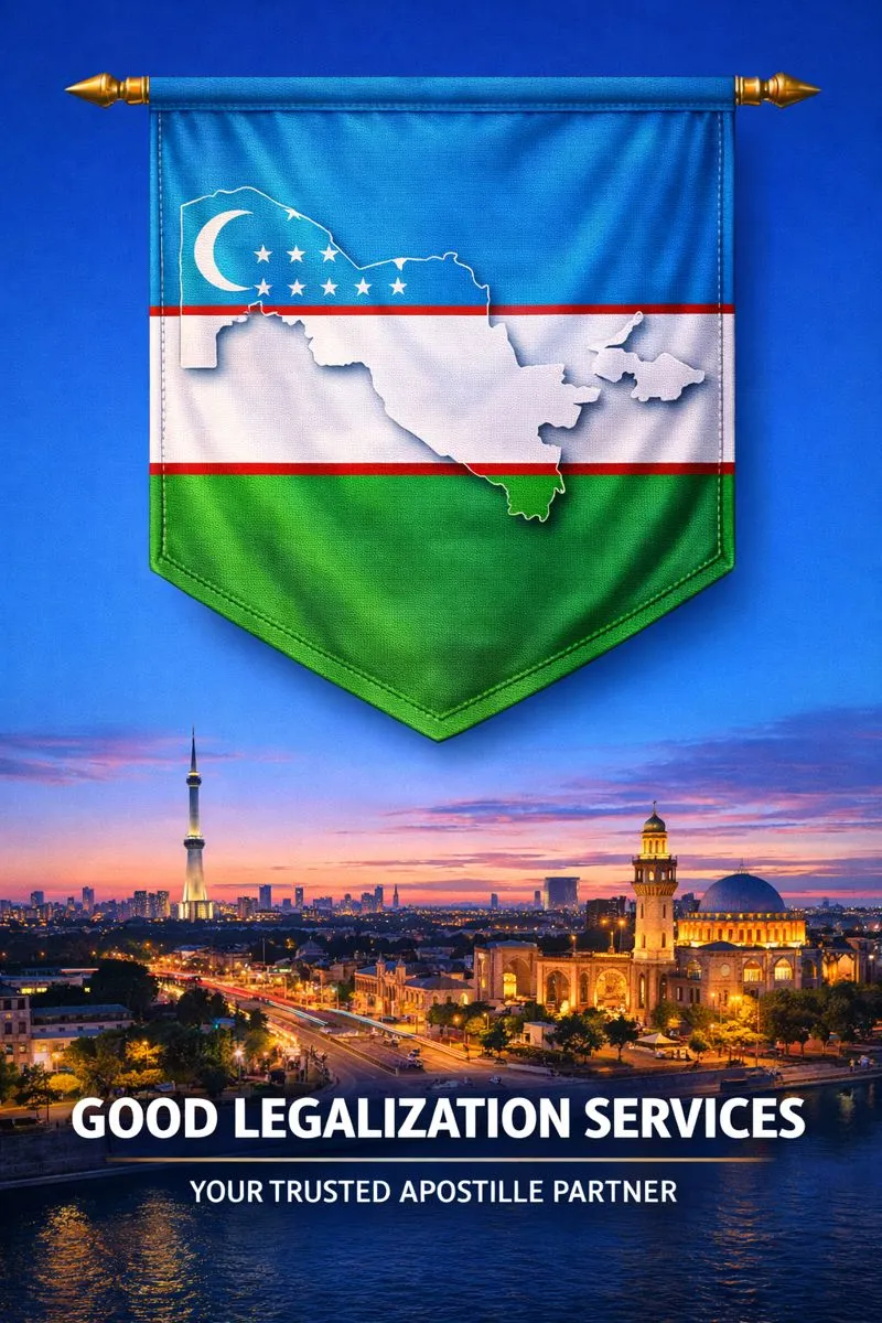 MEA Apostille for Uzbekistan document apostille stamp closeup