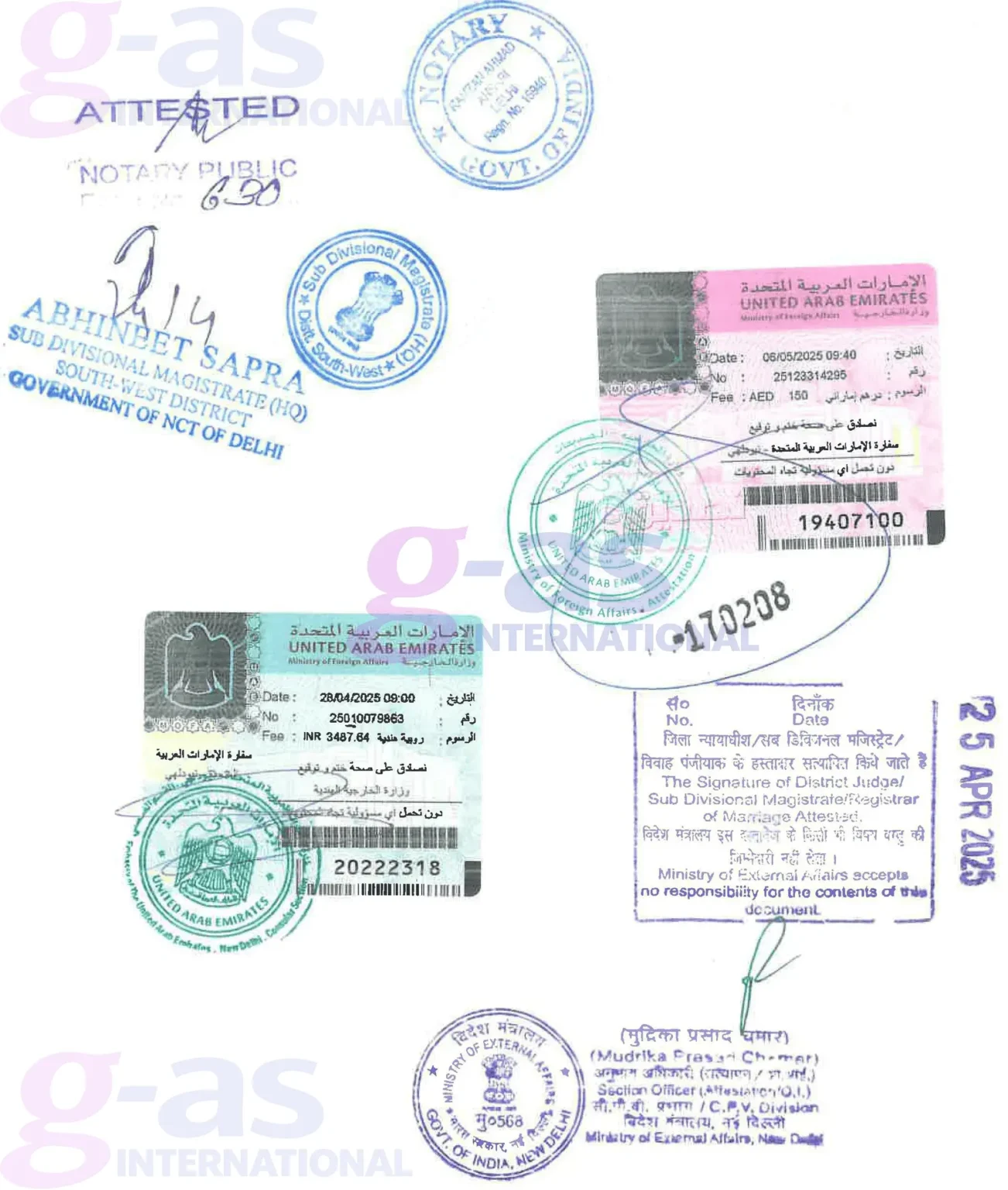 San Marino Embassy Attestation processed document with completed verification and submission-ready format