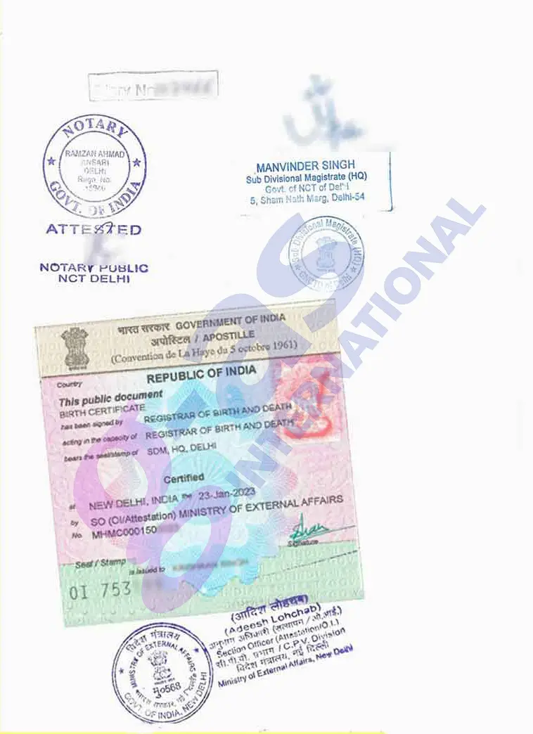 mea apostille stamp sample on certificate