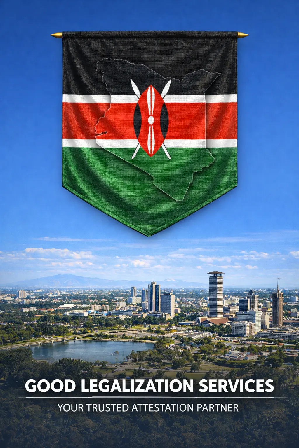 Official document authentication process showing MEA Apostille for Kenya stamp and verification details