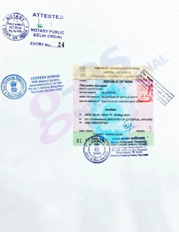 Professional document verification graphic for mea attestation for Suriname